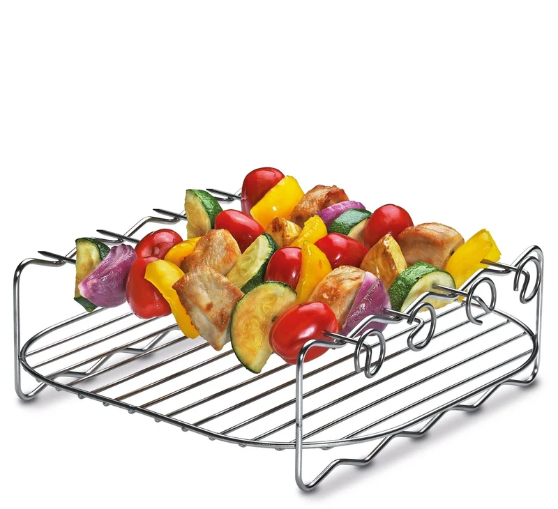 Küchenprofi, Grill-Set zu Heißluftfritteuse, 5 Tlg, Maße 21,5 × 21,5 × 7 cm