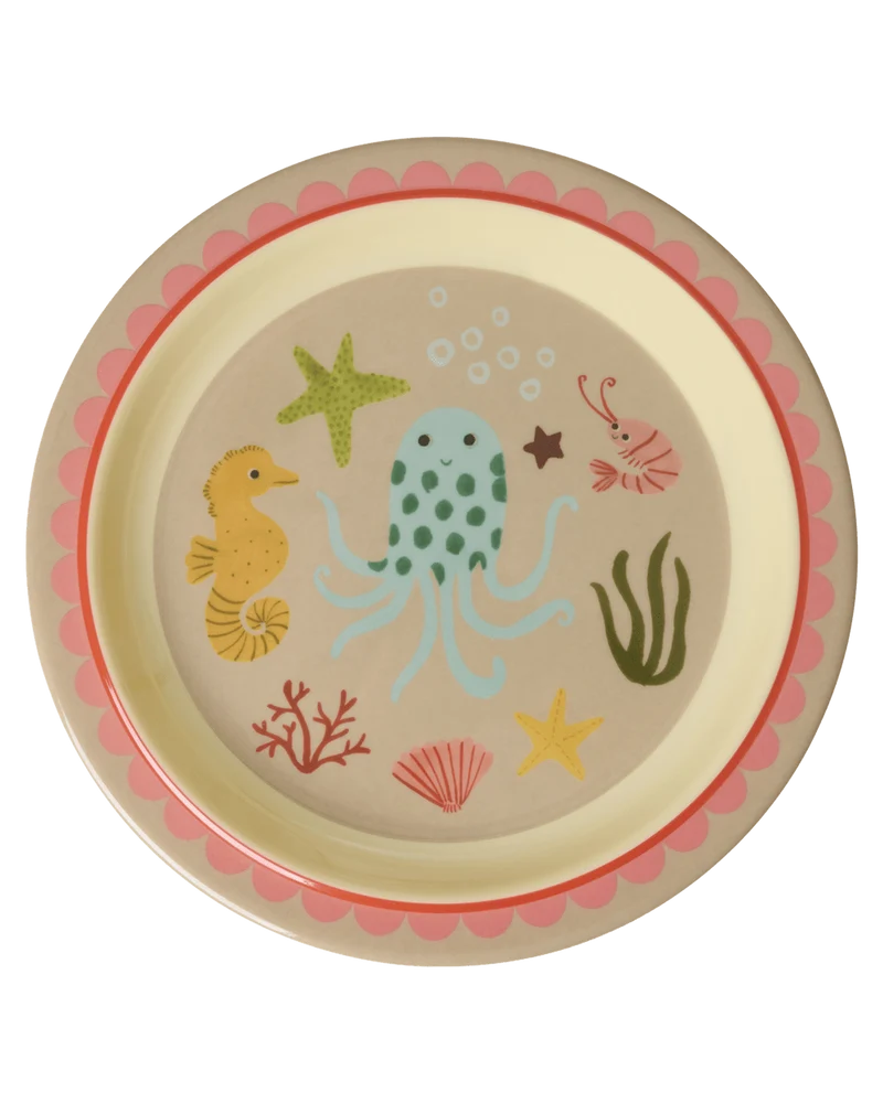 rice, Kinderteller - Koralle - Ocean Print