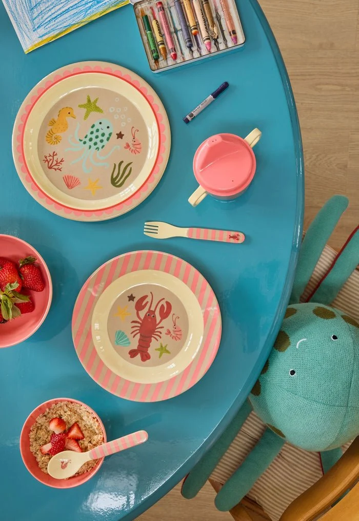 rice, Kinderteller - Koralle - Ocean Print