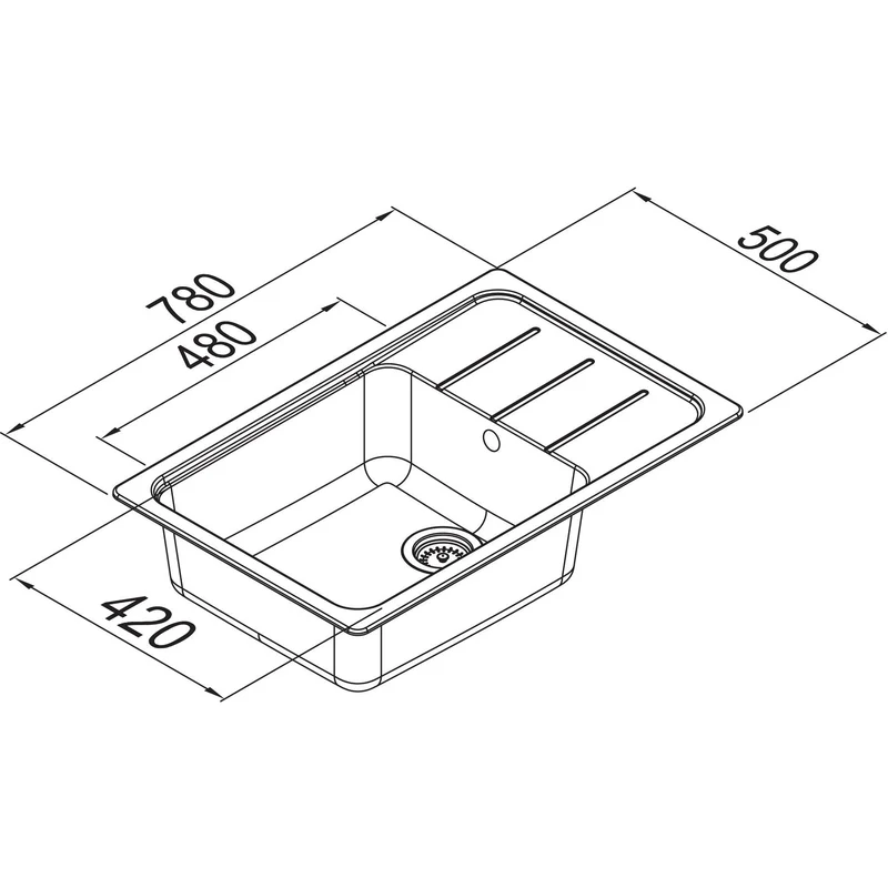 SCHOCK: Einbauspüle Formhaus D-100 LS, aus CRISTALITE®, Sand 87823 78 cm