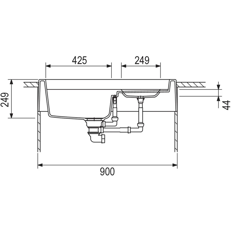 SCHOCK: Spülenstein Grando M- 100, aus CRISTADUR®, Becken links, Magnolia 87835 90 cm