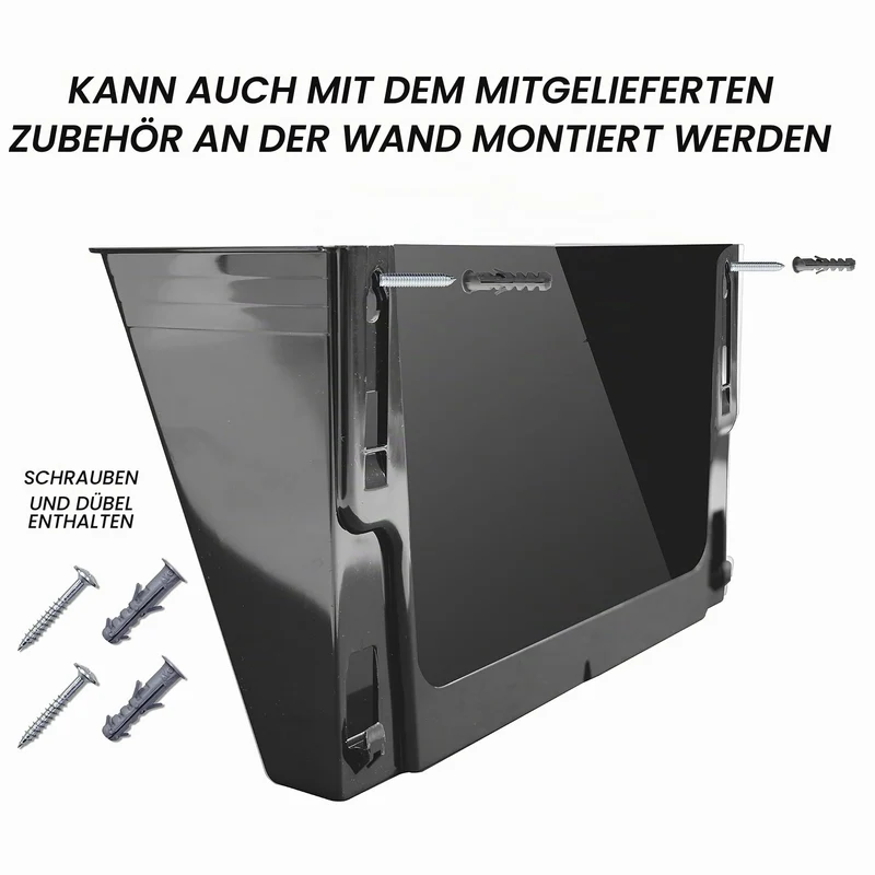 Acrimet Wandprospekthalter, Flyerhalter, Zeitungsständer (Querformat, A4) (2 Stück) (Schwarz) (Kleiderbugel Enthalten)