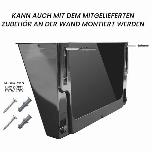 Acrimet Wandprospekthalter, Flyerhalter, Zeitungsständer (Querformat, A4) (2 Stück) (Schwarz) (Kleiderbugel Enthalten)