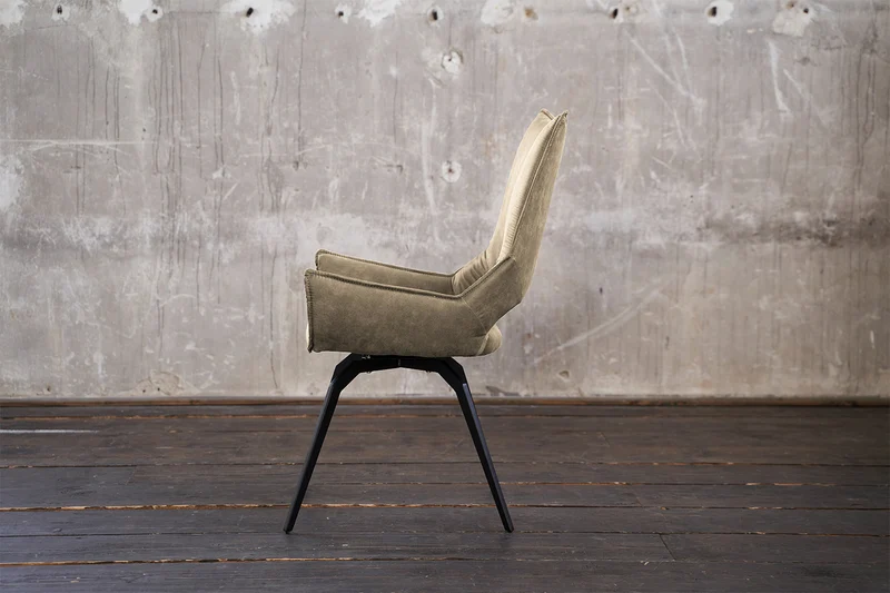 KAWOLA Esszimmerstuhl SIVO Drehstuhl Stoff beige