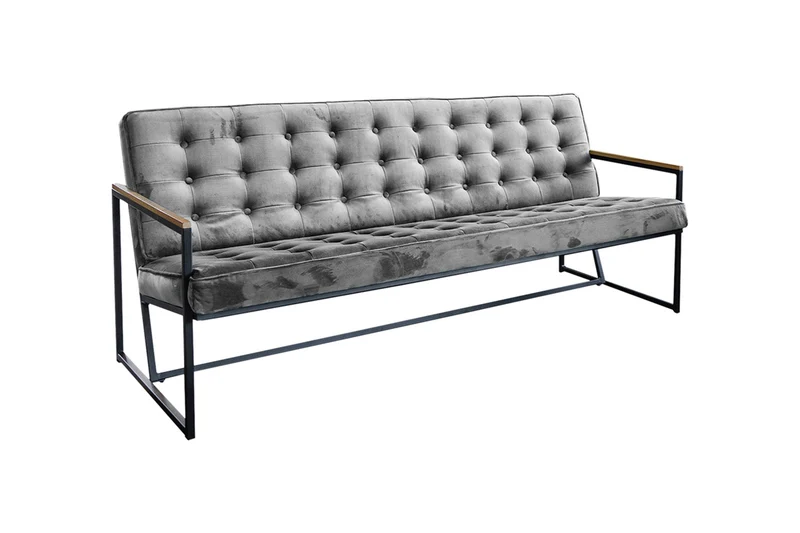 KAWOLA Sofa ARLY Polsterbank Bezug Velvet grau