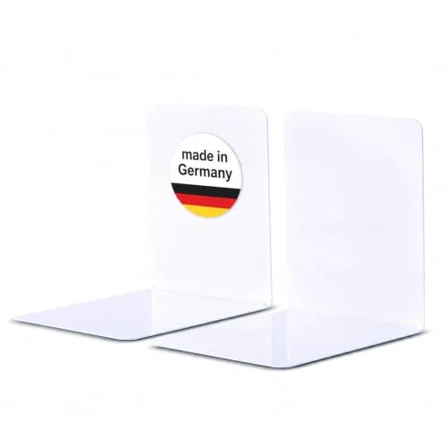 MAUL Buchstütze weiß Stahl 2er Set für Büro & Homeoffice