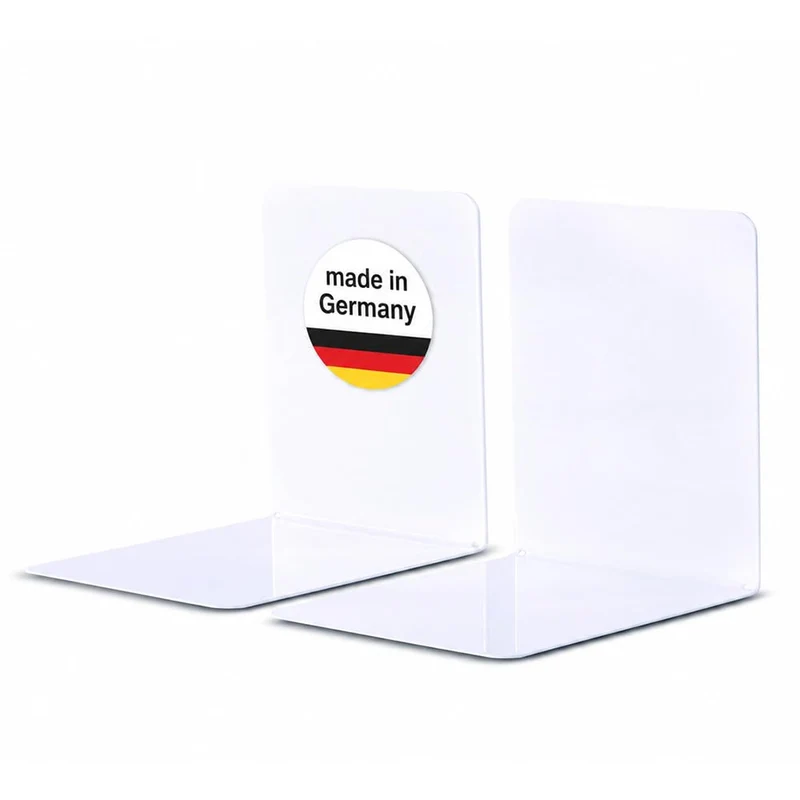 MAUL Buchstütze weiß Stahl 2er Set für Büro & Homeoffice