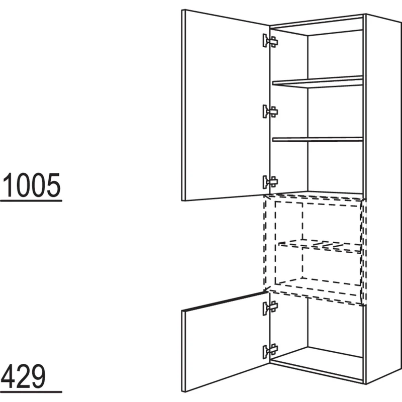 nobilia Hochschrank für Regaleinsatz Case HBDCU45-202 45 cm