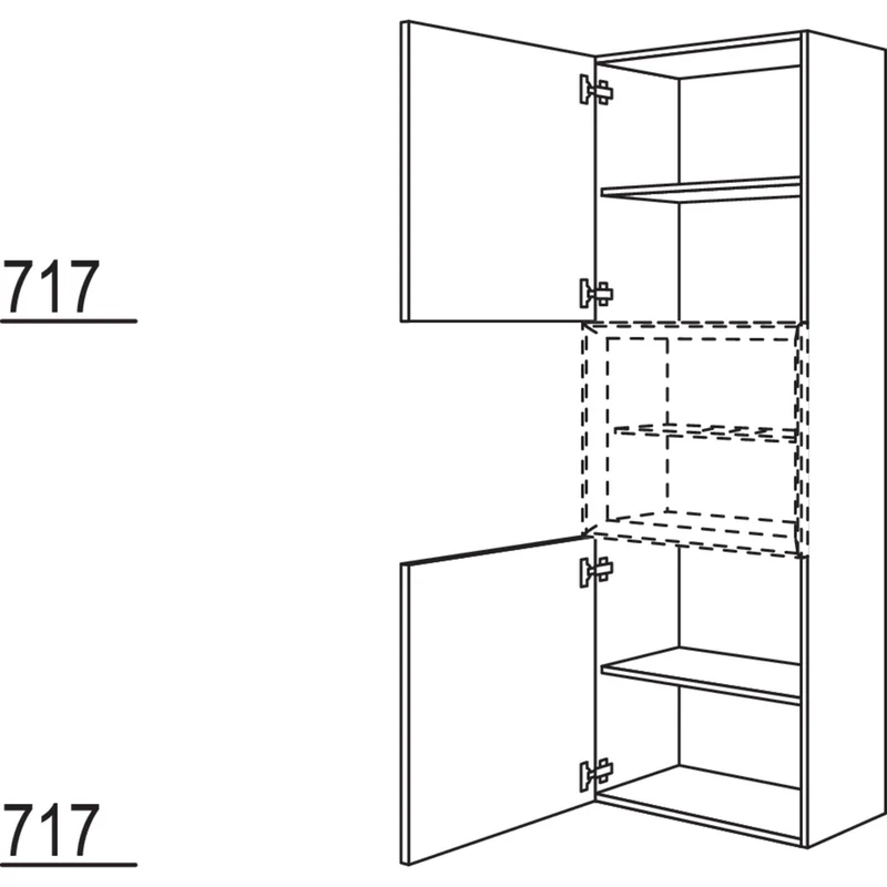 nobilia Hochschrank für Regaleinsatz Case HBDCM50-202 50 cm