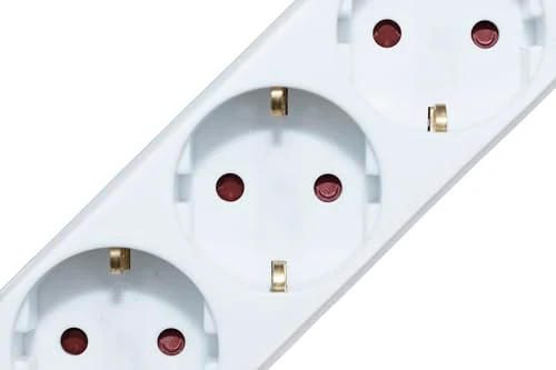 Meister Steckdosenleiste 3-fach - Extraflacher Stecker - 2 m Kabel - weiß - IP20 Innenbereich - Beleuchteter Schalter / Mehrfachsteckdose / Steckerleiste mit Flachstecker / 7430190