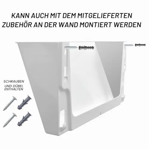Acrimet Wandprospekthalter, Flyerhalter, Zeitungsständer (Querformat, A4) (3 Stück) (Weiß) (Kleiderbugel Enthalten)