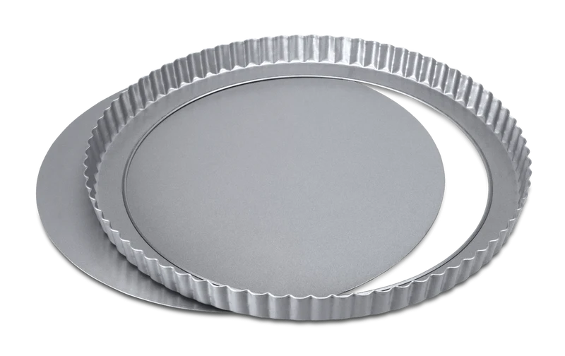Städter, Tarteform mit Hebeboden "We love Baking", D28cm/H2,2cm, Metall Silber