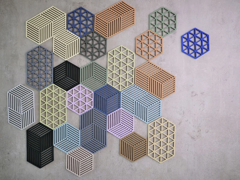 Zone Denmark, Untersetzer Hexagon, Black, 24 x 14 x 0,9 cm