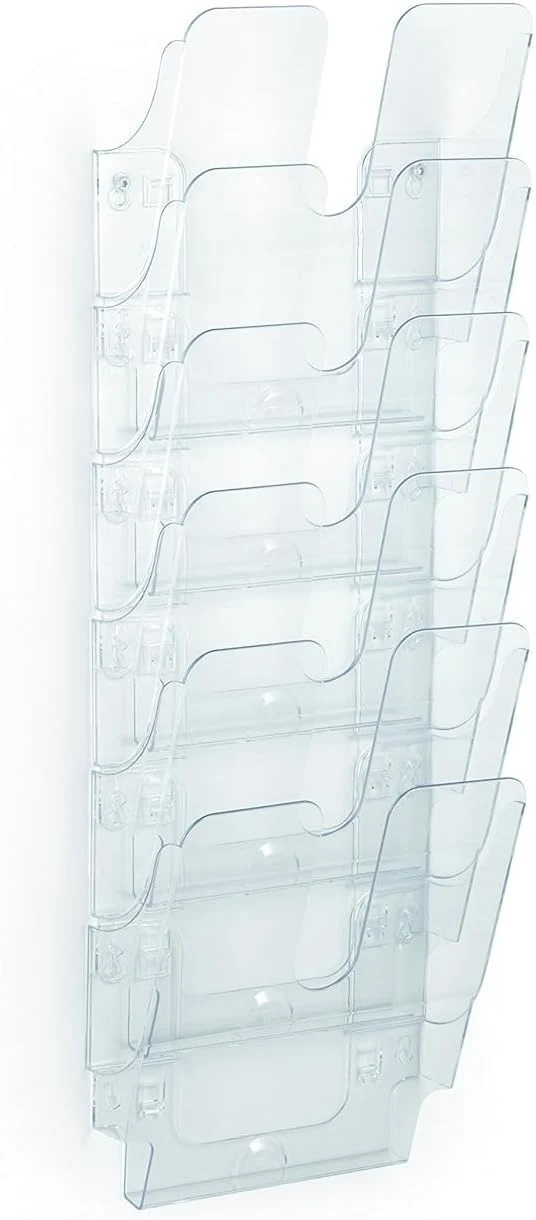 Durable Flexiplus Wandprospekthalter A4 hoch, 6 Fächer, transparent