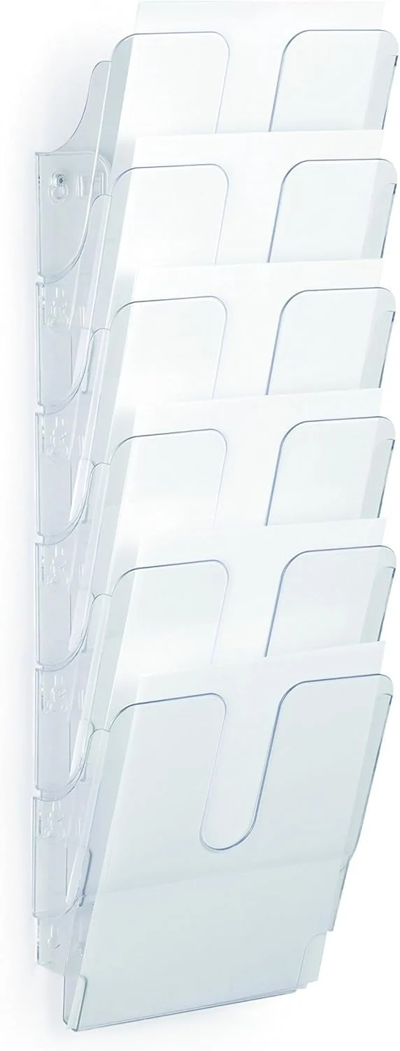 Durable Flexiplus Wandprospekthalter A4 hoch, 6 Fächer, transparent