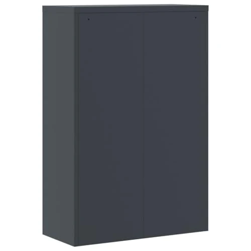 Aktenschrank aus Stahl Anthrazit 90x40x140 cm, Metallschrank mit 3 Regalböden, Abschließbarer Büroschrank für Büro und Archiv, Robuster Metallschrank