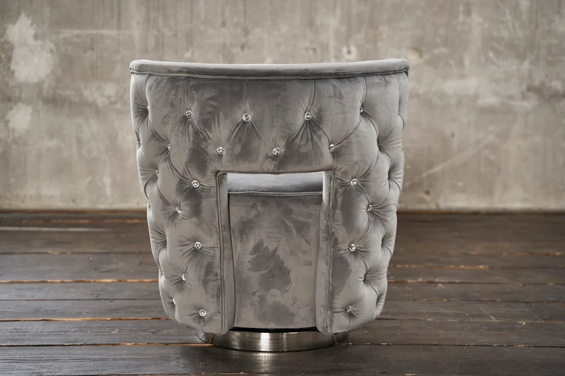 KAWOLA Sessel SENSO Stoff Velvet silbergrau