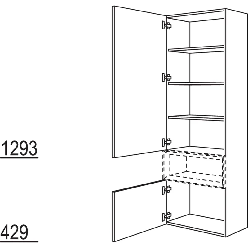 nobilia Hochschrank für Regaleinsatz Case HBCU40-202 40 cm