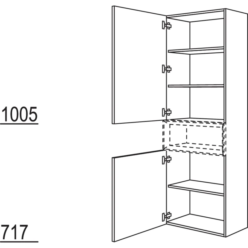 nobilia Hochschrank für Regaleinsatz Case HBCM45-202 45 cm