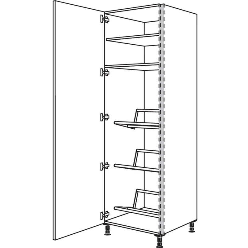 nobilia XL-Hochschrank für Getränkekisten NHSGTKF60-2X 60 cm