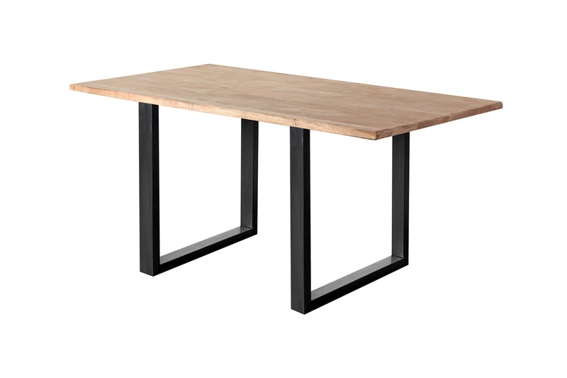 KAWOLA Esstisch LORE 140x90cm Akazie massiv natürliche Baumkante mit 2 Ansteckplatten