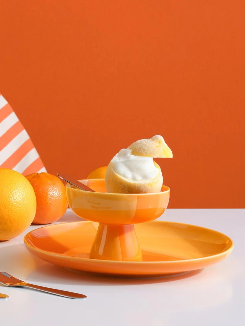 Asa, joy schale auf fuß, orange smoothie, D11cm
