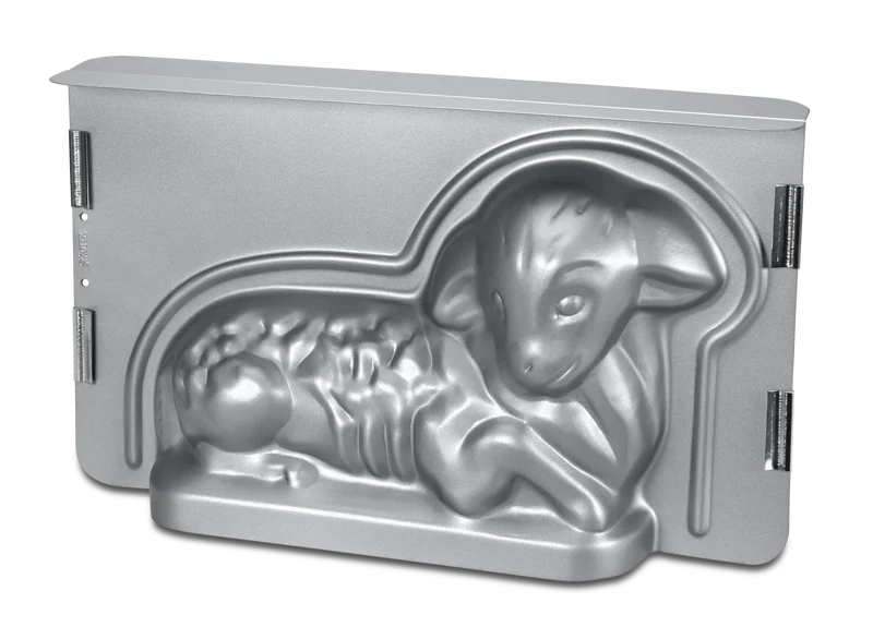Städter 'we love baking Osterlamm 3D-Backform Metall Silber, 2300ml'