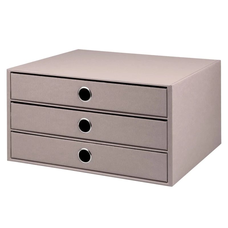 Rössler SOHO 3er Schubladenbox A4 aus Papier | Büro Organizer Schreibtisch| Schubladen Organizer Büro Zubehör & Bürobedarf | Schreibtisch Organizer Box | 34 x 25 x 19 cm | 1 Stück | Farbe: Taupe