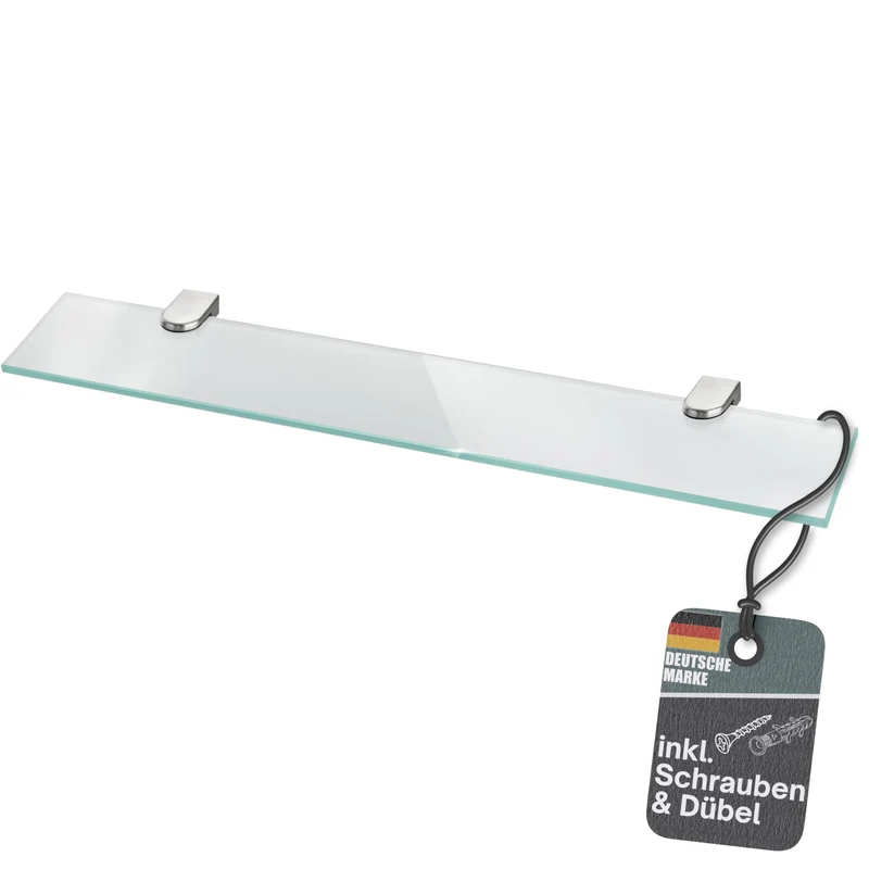 bonsport Glasregal Wandregal für Badezimmer Milchglas, 60x10,16x0,6cm