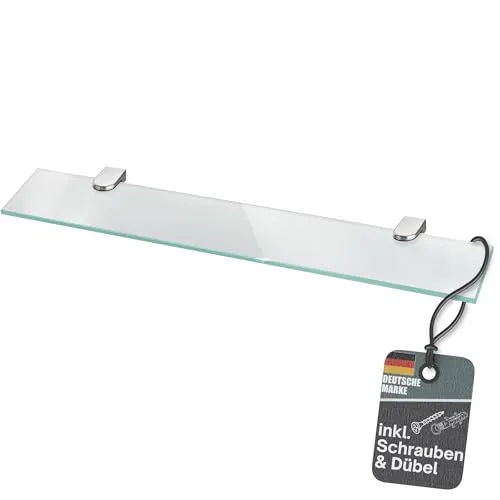 bonsport Glasregal Wandregal für Badezimmer Milchglas, 60x10,16x0,6cm