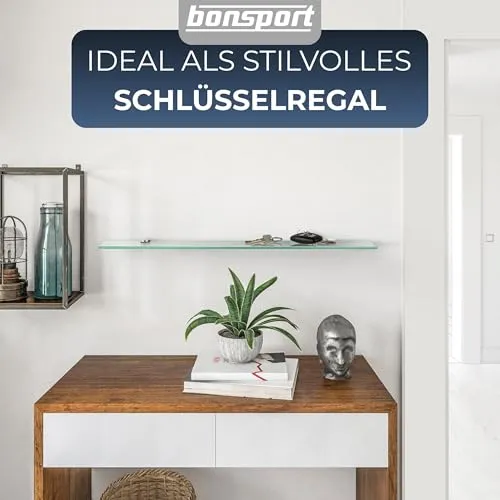 bonsport Glasregal Wandregal für Badezimmer Milchglas, 60x10,16x0,6cm