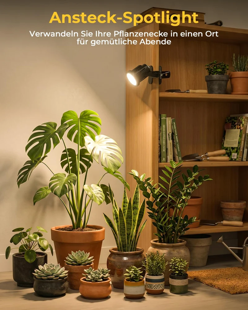 LED Klemmspot Uplight Spot mit Fernbedienung, 7W 3 Farbtemperatur