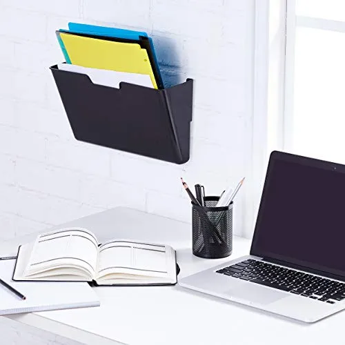 Amazon Basics Wandablagefächer, hängend, 3-stufig, 33 x 38 cm, Schwarz, 3 Stück, Transparent, US Buchstabengröße