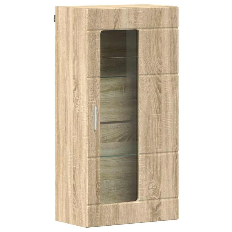 Holzschrank Sonoma-Eiche Holzwerkstoff, Standschrank mit Fächern