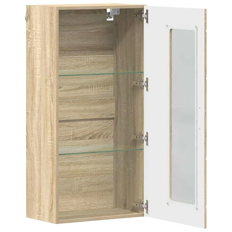 Holzschrank Sonoma-Eiche Holzwerkstoff, Standschrank mit Fächern