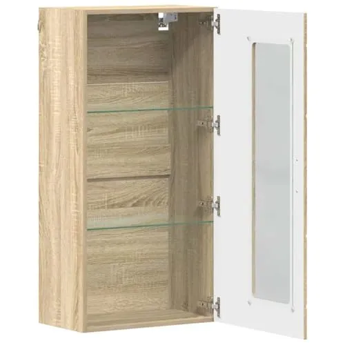 Holzschrank Sonoma-Eiche Holzwerkstoff, Standschrank mit Fächern