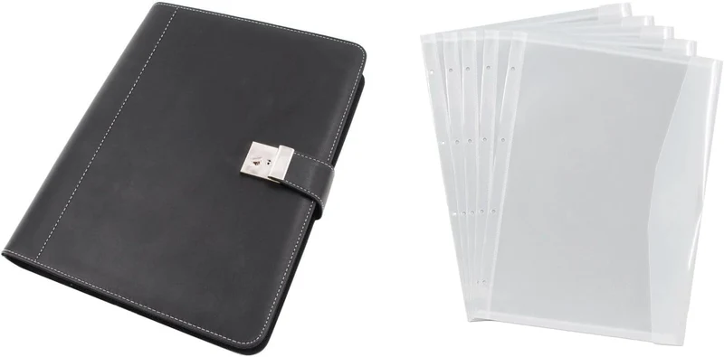 ALASSIO 31514 Ringbuchmappe A4, Dokumentenmappe 36 × 28 × 4,5 cm, Schwarz