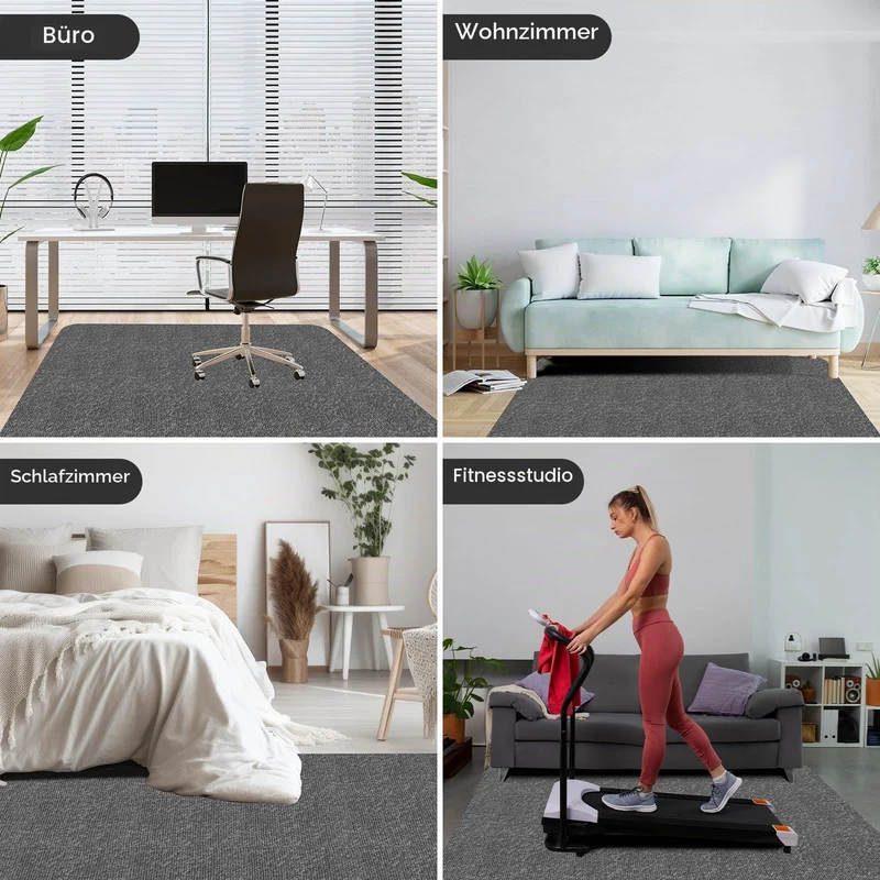 Bürostuhl Bodenschutzmatte 105×120 cm – 5.5 mm dick (Grau)