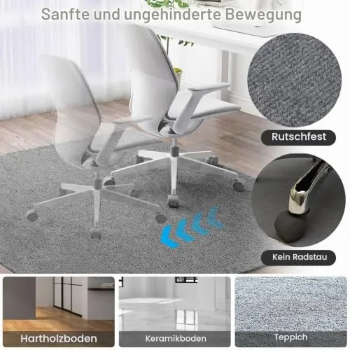 Bürostuhl Bodenschutzmatte 105×120 cm – 5.5 mm dick (Grau)