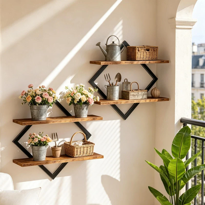 Wandregal 2er Set, Schweberegal mit Metallrahmen 38 cm, 2-stöckiges Hängeregal für Badezimmer, Wohnzimmer, Küche, Home Office
