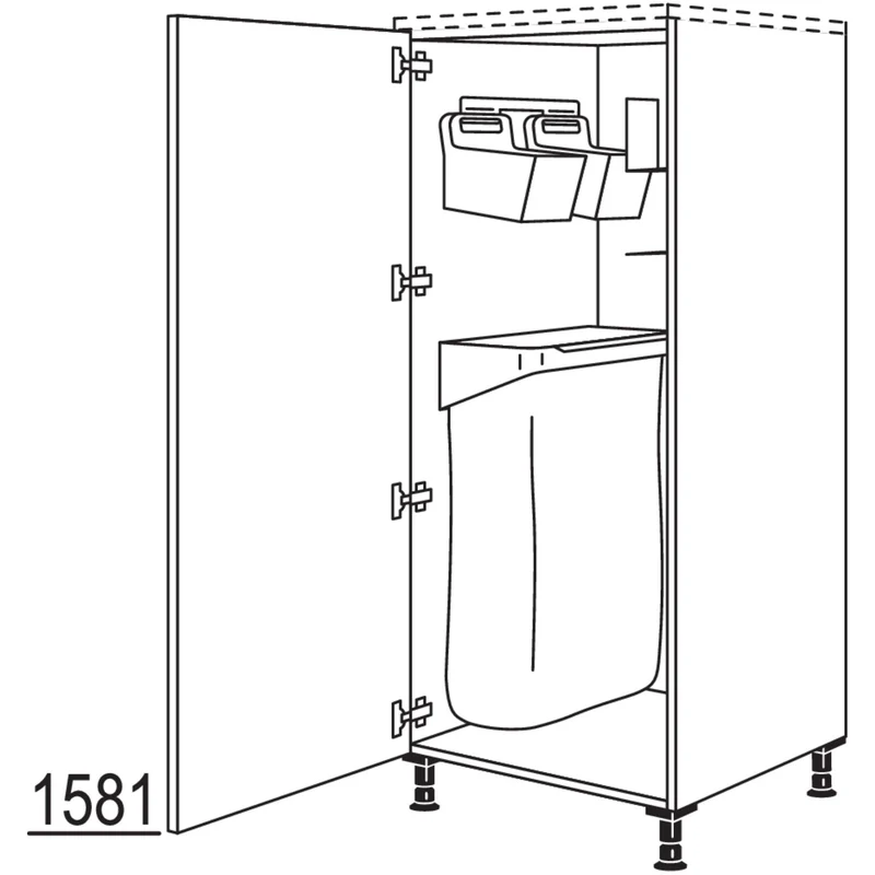 nobilia XL-Highboard mit Ordnungssystem Laundry-Area HOSF60-X 60 cm