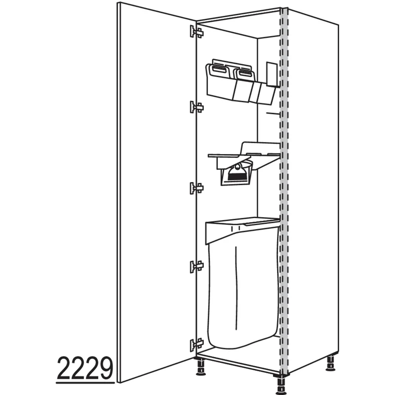 nobilia XL-Hochschrank mit Multifunktionshalterung Laundry-Area NHSOSF60-3X 60 cm