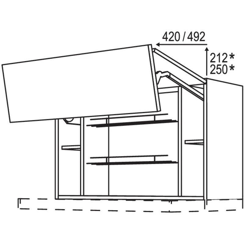 nobilia Wandschrank Falt-Lifttür für Flachschirm-Dunsthauben WDAFFL90-58 90 cm