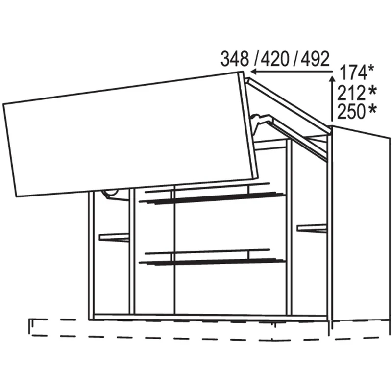 nobilia Wandschrank Falt-Lifttür für Flachschirm-Dunsthauben WDAFFL90-58 90 cm