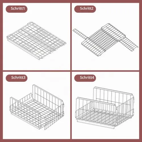 3er Set Schubladenbox Organizer – Stapelbare Aufbewahrungsbox mit Schubladen-Design aus Metall, Schrank Organizer für Kleiderschrank, Regal & Garderobe, Aufbewahrungsbox