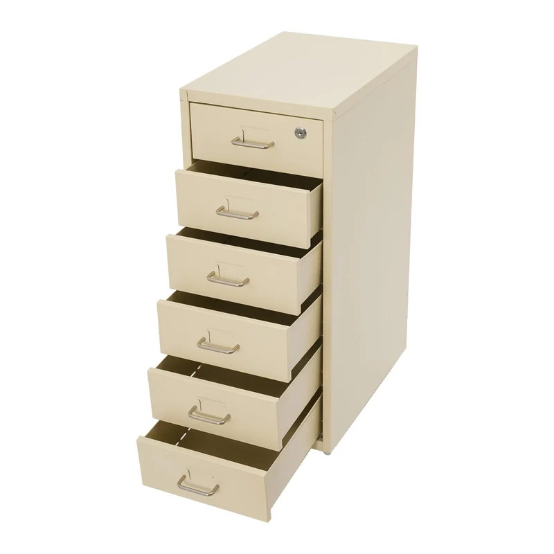 Aktenschrank 6 Schubladen Rollcontainer Abschließbarer Schrank