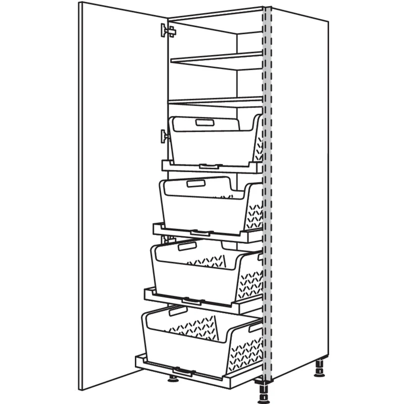 nobilia Hochschrank mit Wäschekorb-Tablar Laundry-Area NHSWTABF60-1 60 cm