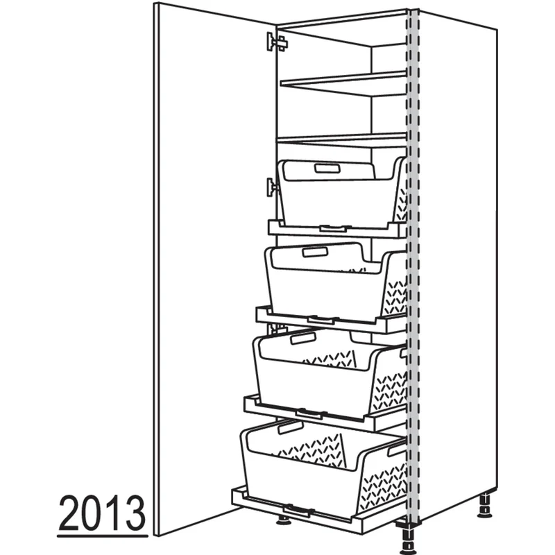 nobilia Hochschrank mit Wäschekorb-Tablar Laundry-Area NHSWTABF60-1 60 cm