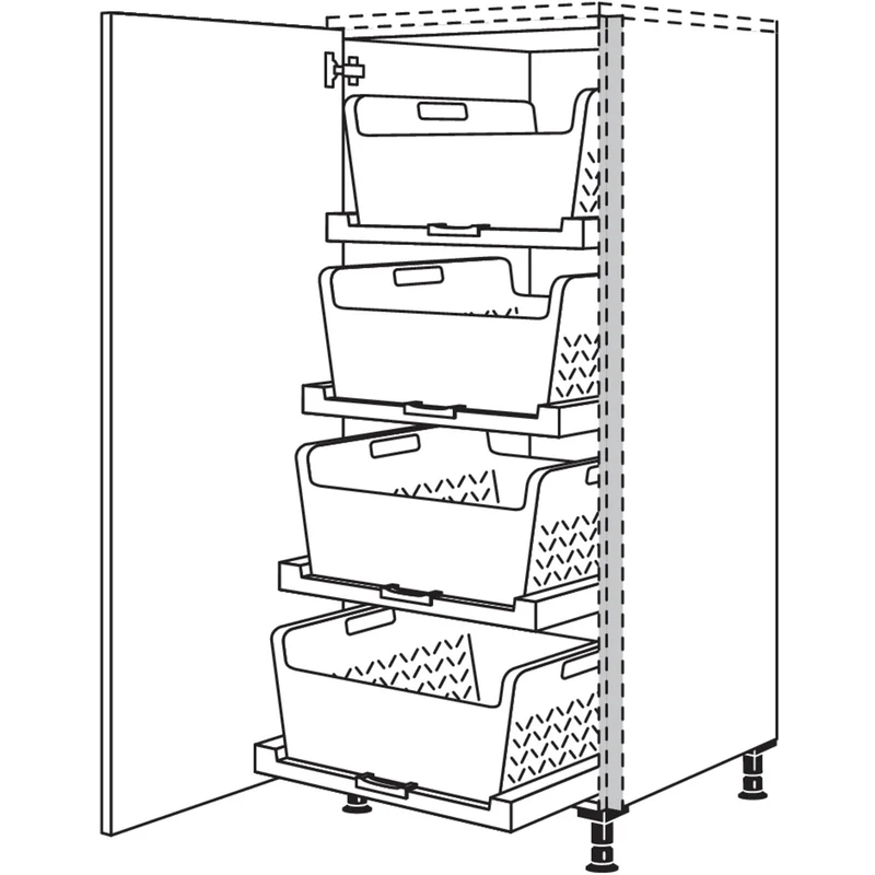 nobilia XL-Highboard mit Wäschekorb-Tablar Laundry-Area NHSWTABF60-X 60 cm