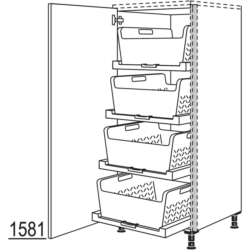 nobilia XL-Highboard mit Wäschekorb-Tablar Laundry-Area NHSWTABF60-X 60 cm